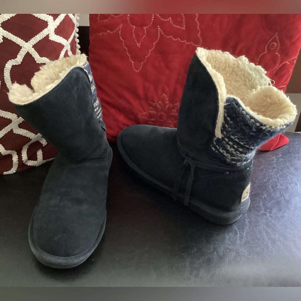 bearpaw genuine suede wool cold weather boots - Picture 1 of 13